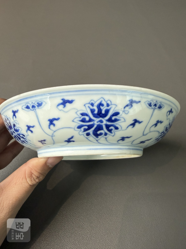 清光绪 青花缠枝莲纹盘 - 图4